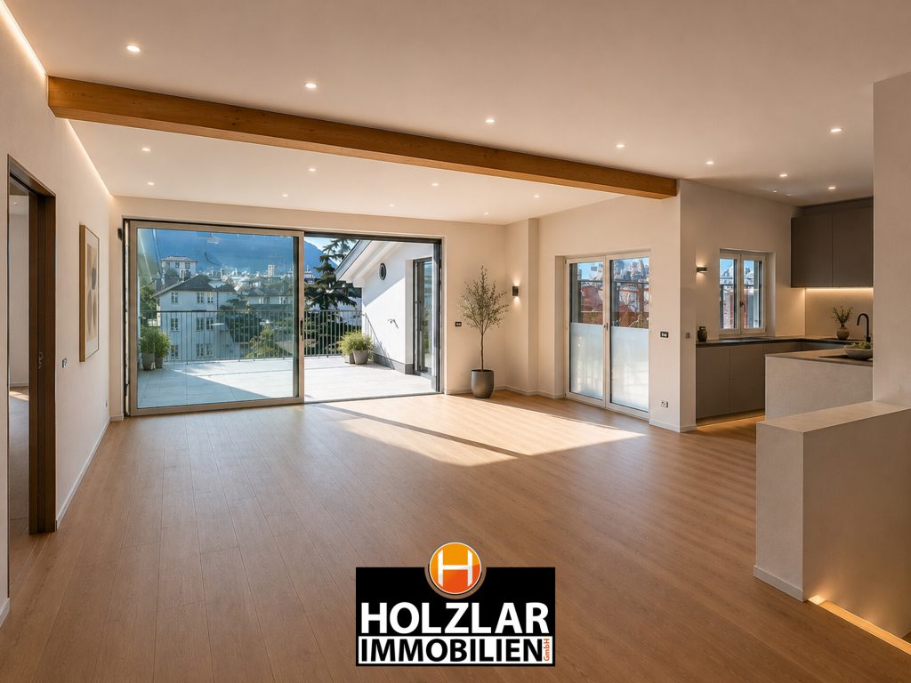 PENTHOUSE ÜBER DEN DÄCHERN DER BOZNER ALTSTADT-NEUBAU MIT PRIVATAUFZUG & FERIENWOHNUNGSSTATUS — Bozen